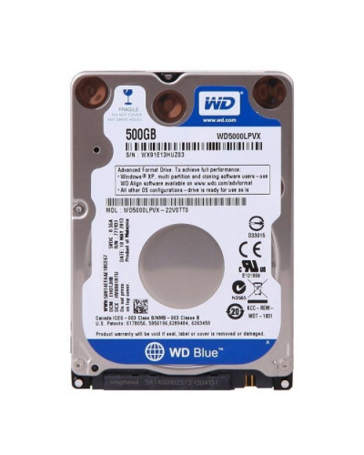 Жорсткий диск Western Digital Blue 500GB 5400rpm 16MB (WD5000LPCX) 2.5 SATA III