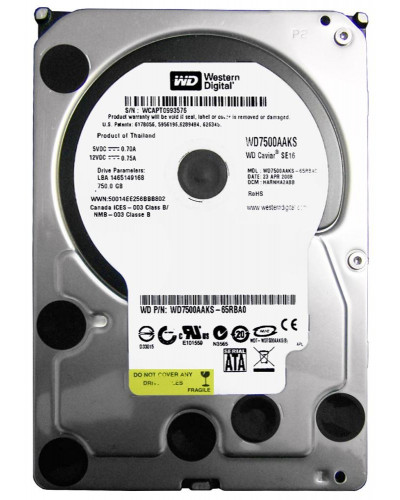 Жорсткий диск Western Digital Caviar Blue 750GB 7200rpm 16MB (WD7500AAKS) 3.5" SATA II