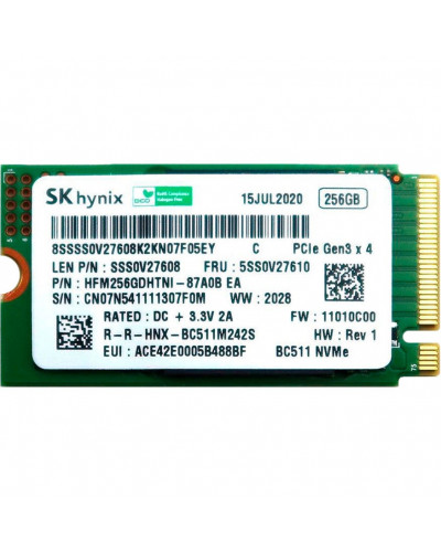 SSD накопичувач SKhynix BC511 256GB PCIe NVMe M.2 (HFM256GDHTNI-87A0B EA)