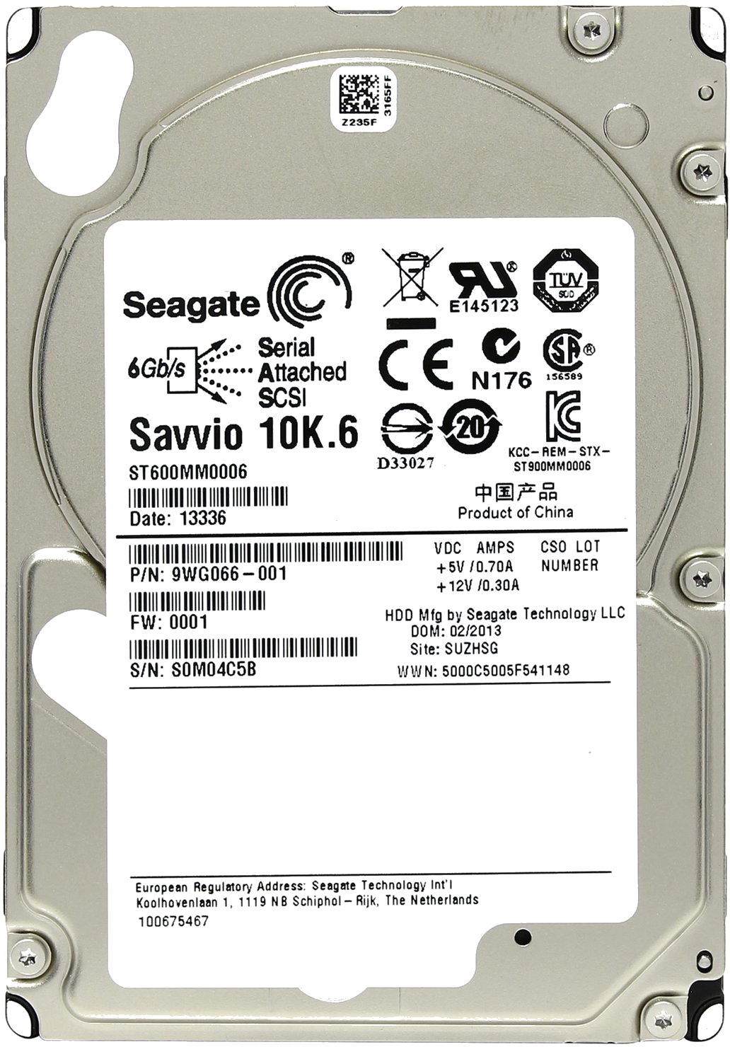 Жорсткий диск Seagate Savvio 600Gb 10000rpm SAS 6 Gbit/s (ST600MM0006)