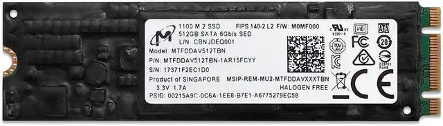 SSD накопичувач Micron 1100 256Gb M.2 SATA (MTFDDAV256TBN)