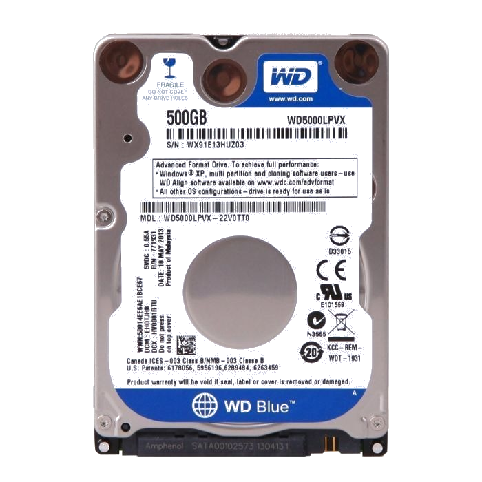 Жорсткий диск Western Digital Blue 500GB 5400rpm 16MB (WD5000LPCX) 2.5 SATA III