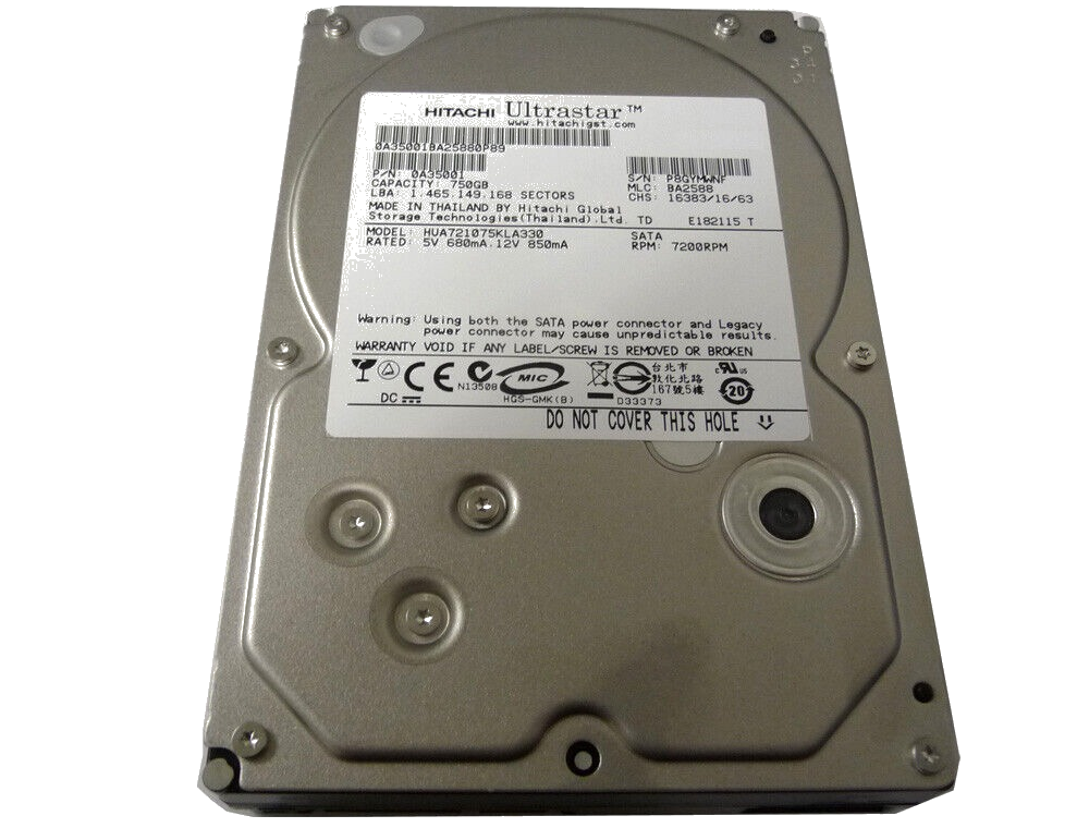 Жорсткий диск Hitachi Deskstar 750GB 7200rpm 8MB (0A36135 / HDS721025CLA382) 3.5" SATA II