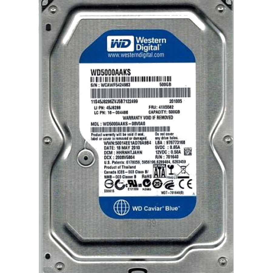 Жорсткий диск Western Digital Caviar Blue 500GB 7200rpm 16MB (WD5000AAKS) 3.5" SATA II